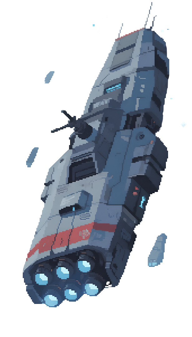 Space Rocket Flying in Space